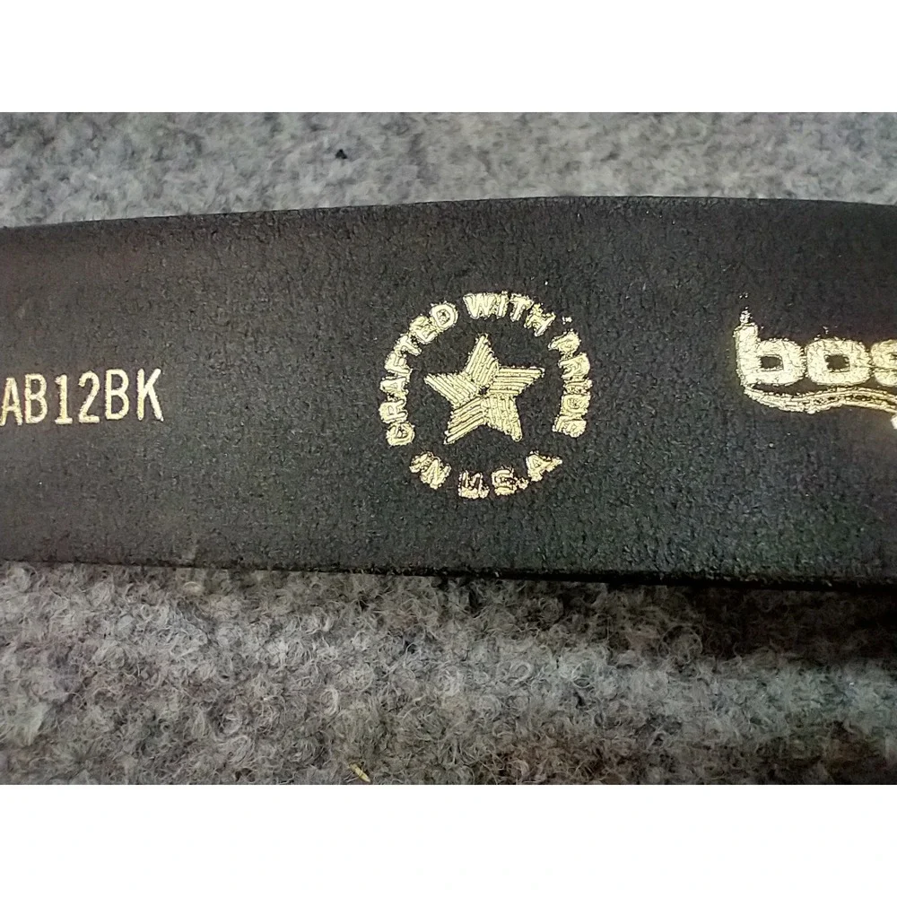 Boston Leather 6685 S AB12BK Mens Black Buckleless Duty Belt Made in USA Small